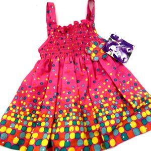 Baby Dress Girls Size 6-9m Infant Pink Polka Dots Flower Summer Children Kids